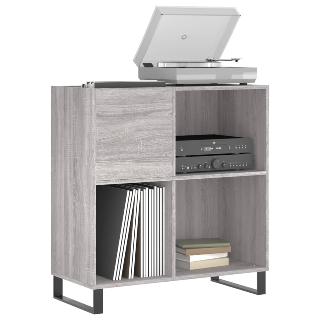 vinylskab 84,5x38x39 cm konstrueret træ grå sonoma-eg