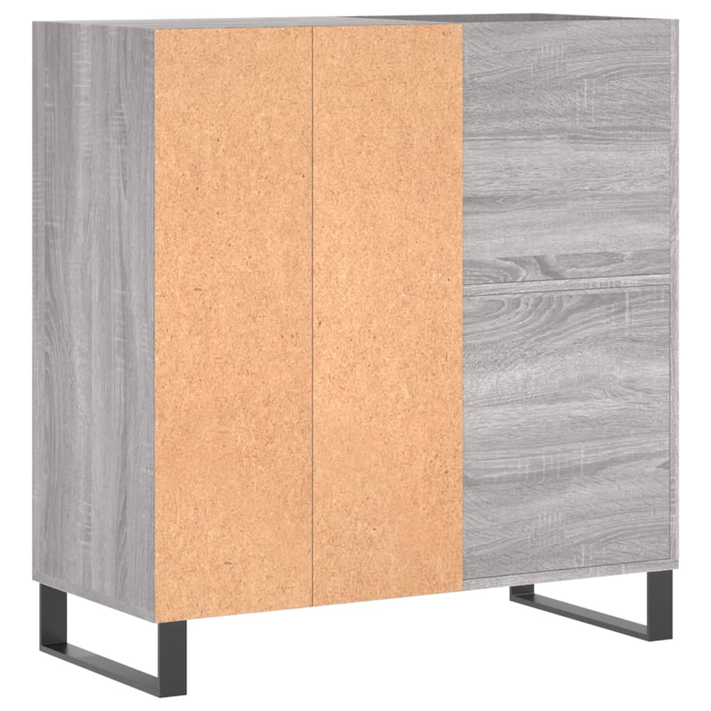 vinylskab 84,5x38x39 cm konstrueret træ grå sonoma-eg