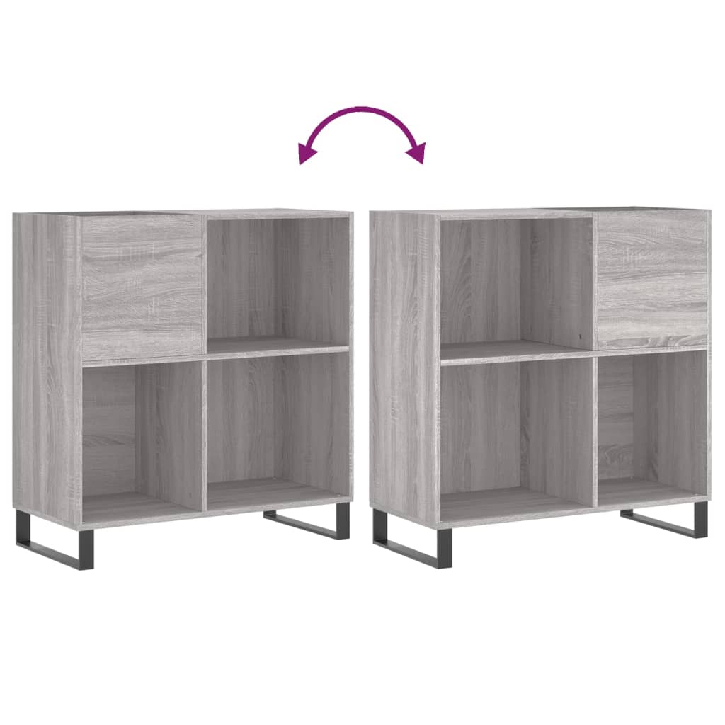 vinylskab 84,5x38x39 cm konstrueret træ grå sonoma-eg