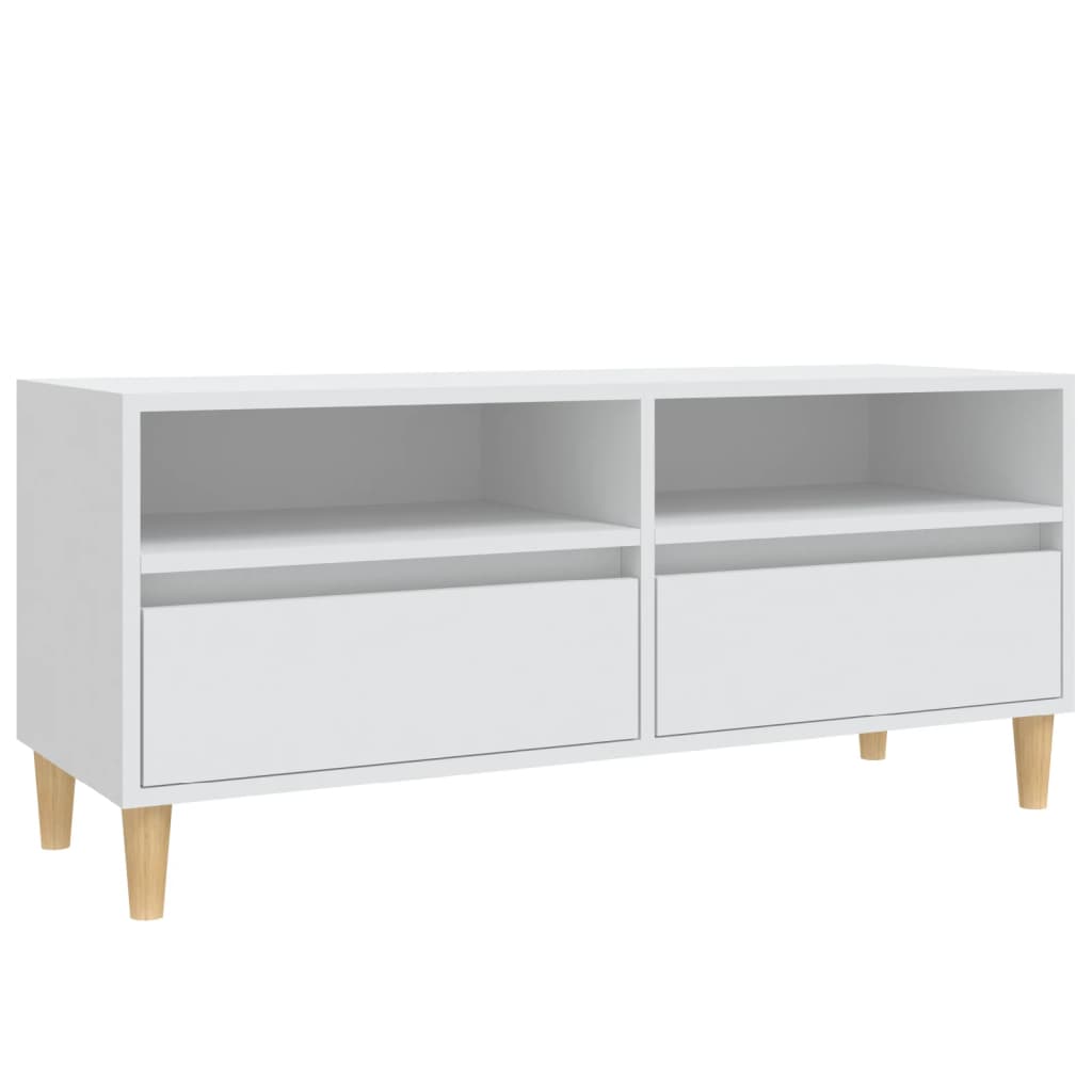 tv-bord 100x34,5x44,5 cm konstrueret træ hvid