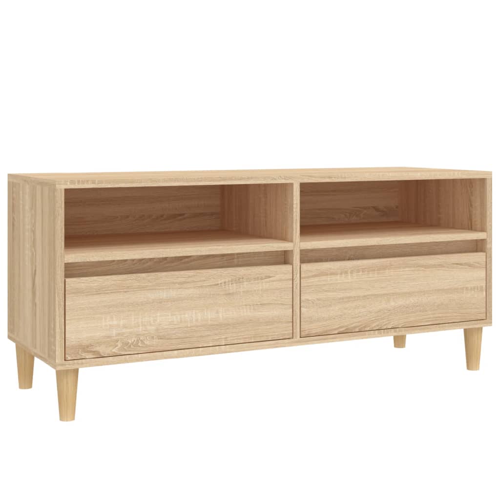 tv-bord 100x34,5x44,5 cm konstrueret træ sonoma-eg
