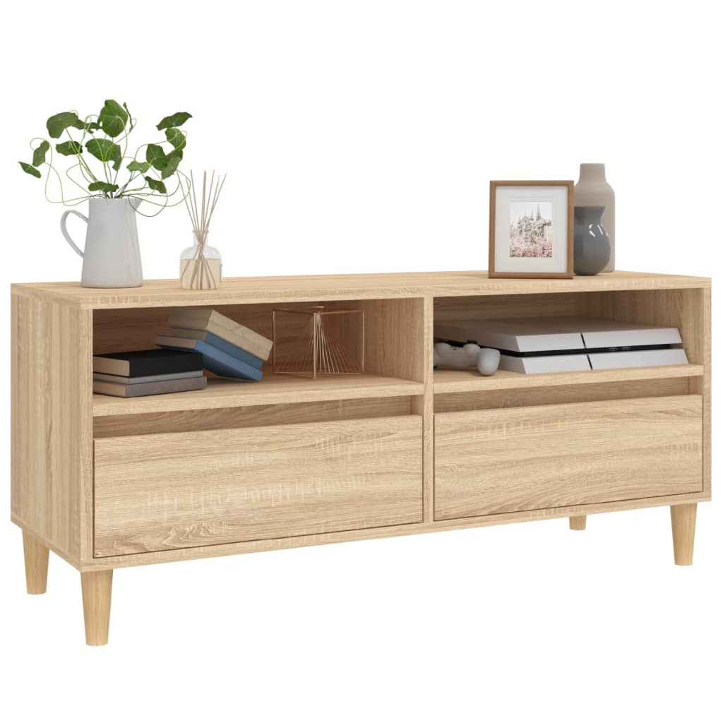 tv-bord 100x34,5x44,5 cm konstrueret træ sonoma-eg