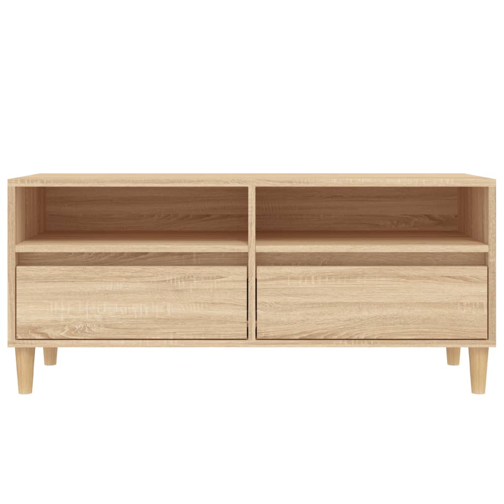 tv-bord 100x34,5x44,5 cm konstrueret træ sonoma-eg