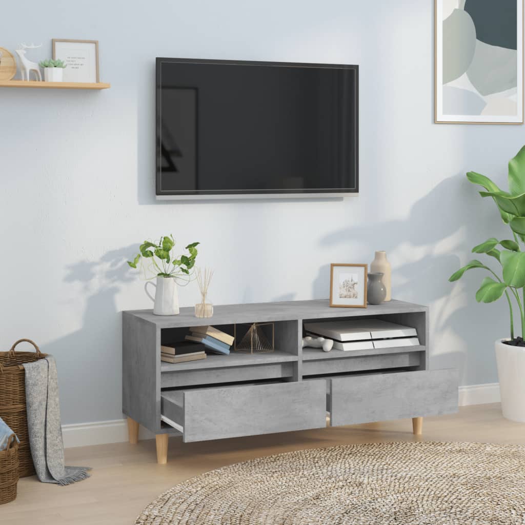 tv-bord 100x34,5x44,5 cm konstrueret træ betongrå