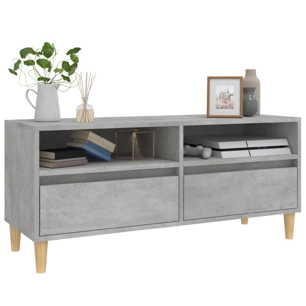 tv-bord 100x34,5x44,5 cm konstrueret træ betongrå
