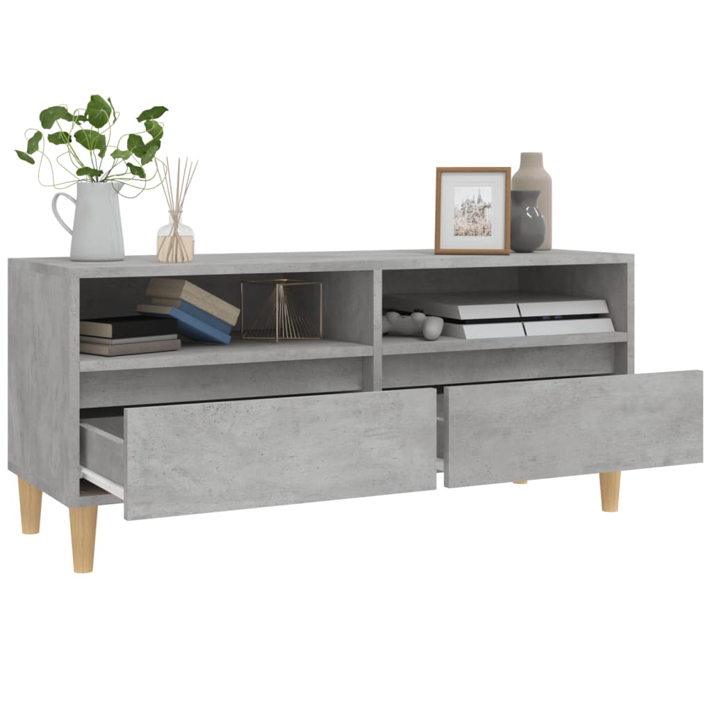 tv-bord 100x34,5x44,5 cm konstrueret træ betongrå