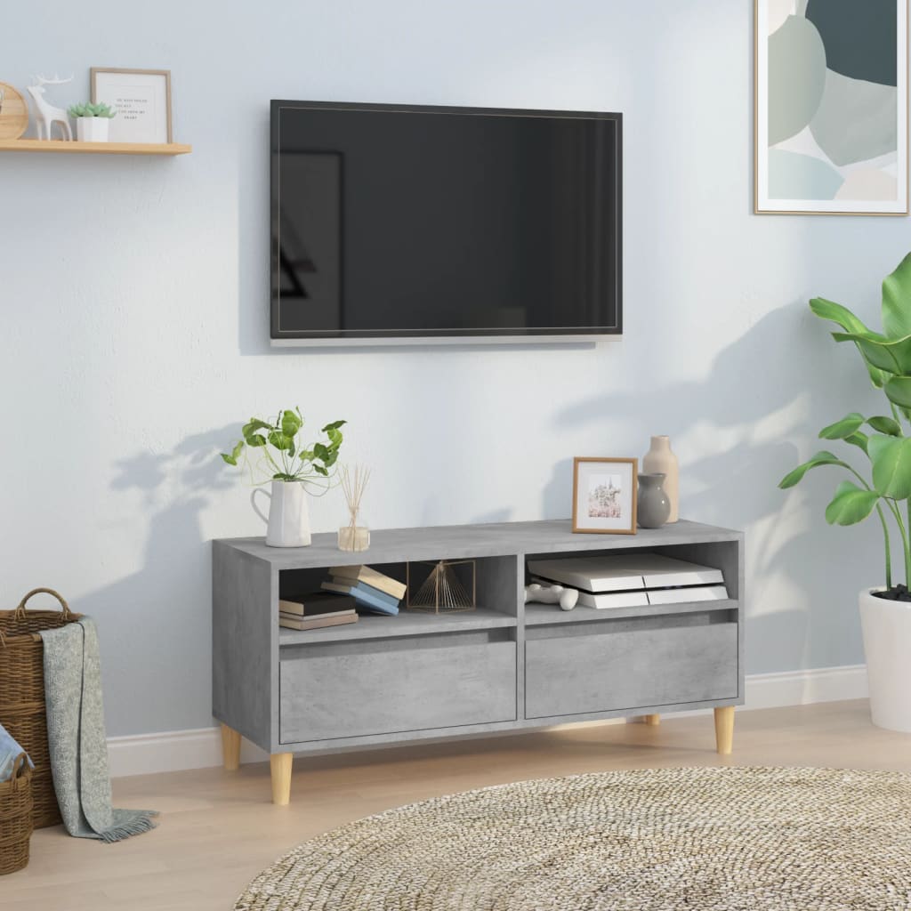 tv-bord 100x34,5x44,5 cm konstrueret træ betongrå