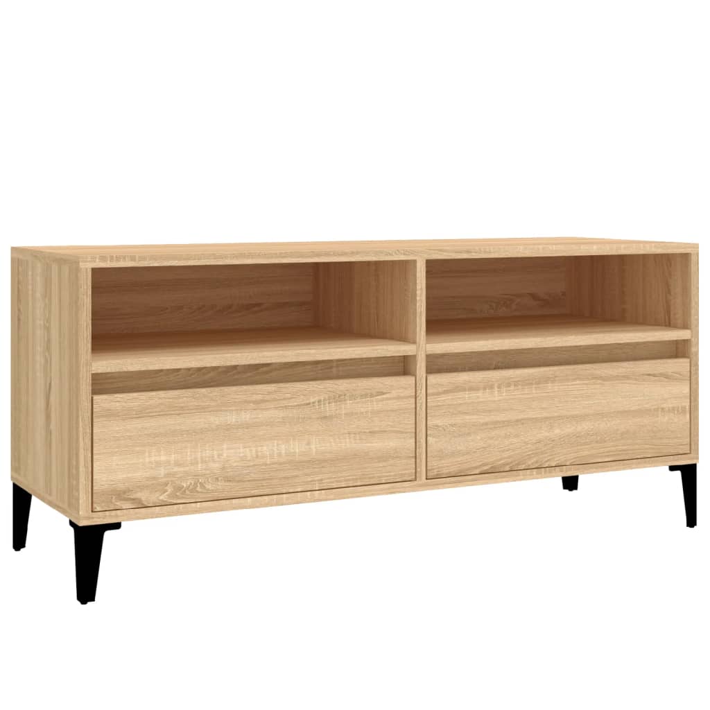 tv-bord 100x34,5x44,5 cm konstrueret træ sonoma-eg