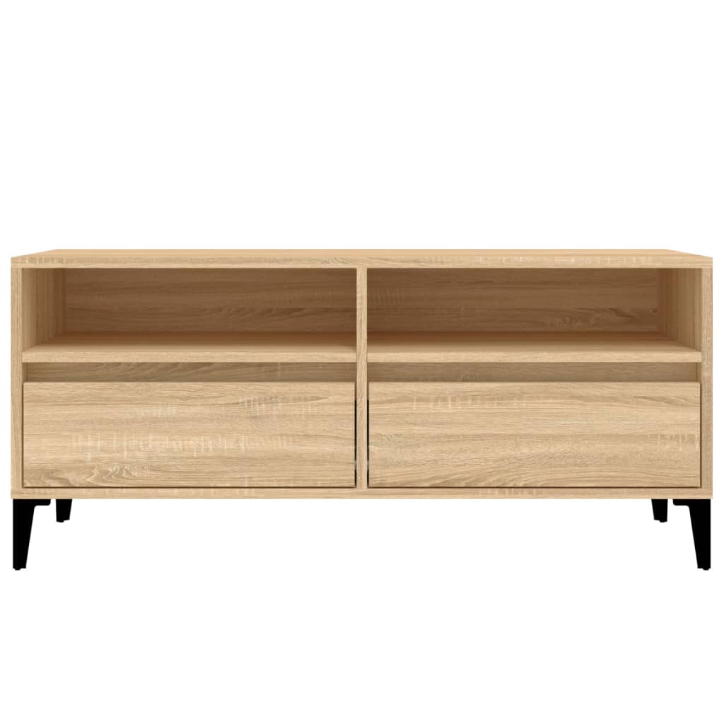 tv-bord 100x34,5x44,5 cm konstrueret træ sonoma-eg