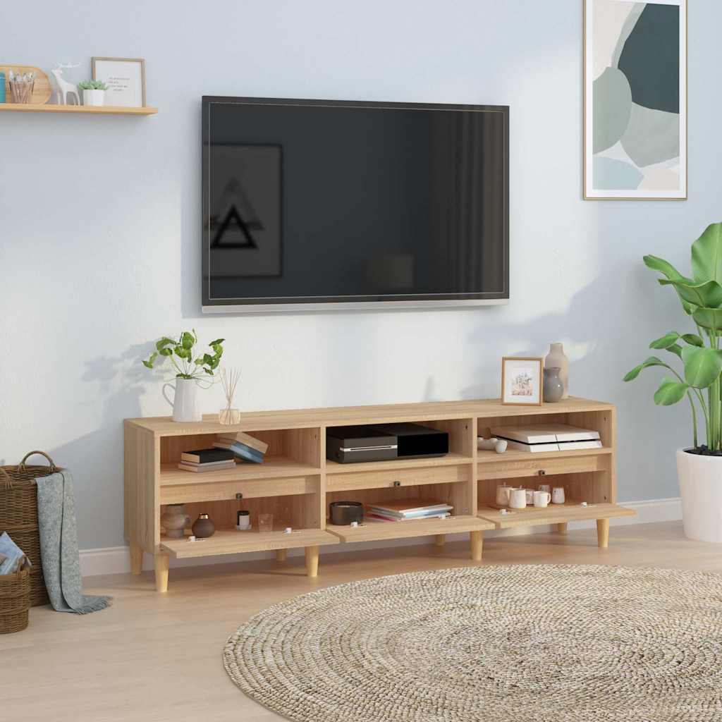 tv-bord 150x30x44,5 cm konstrueret træ sonoma-eg