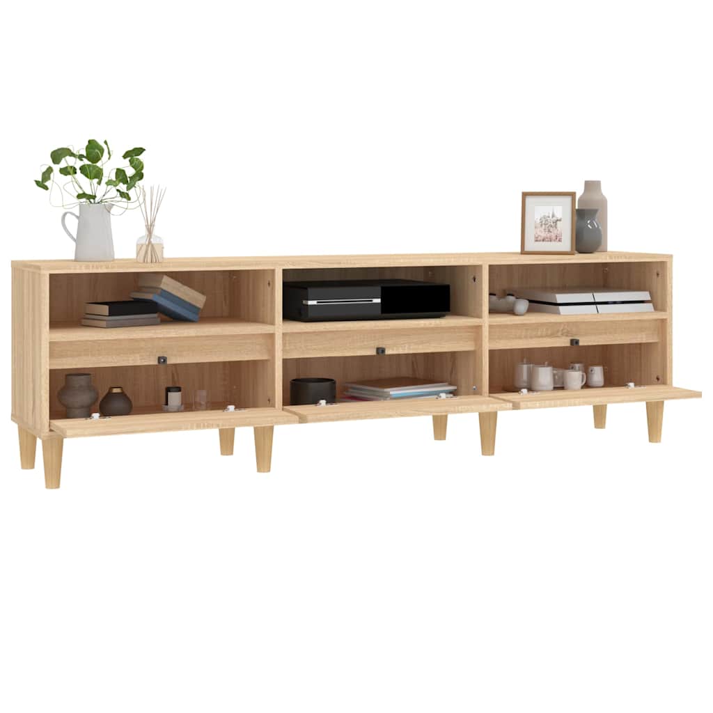 tv-bord 150x30x44,5 cm konstrueret træ sonoma-eg