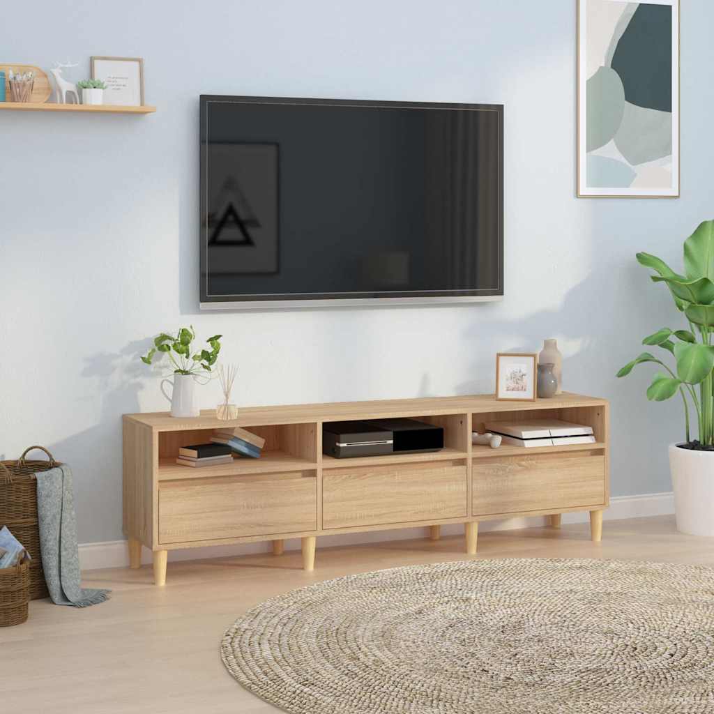 tv-bord 150x30x44,5 cm konstrueret træ sonoma-eg