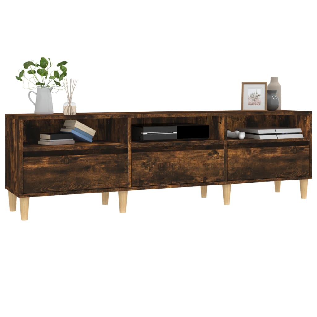 tv-bord 150x30x44,5 cm konstrueret træ røget egetræsfarve