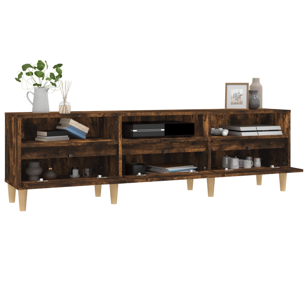 tv-bord 150x30x44,5 cm konstrueret træ røget egetræsfarve