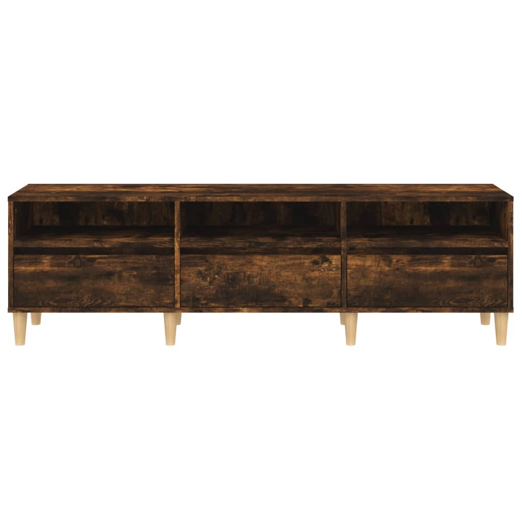 tv-bord 150x30x44,5 cm konstrueret træ røget egetræsfarve