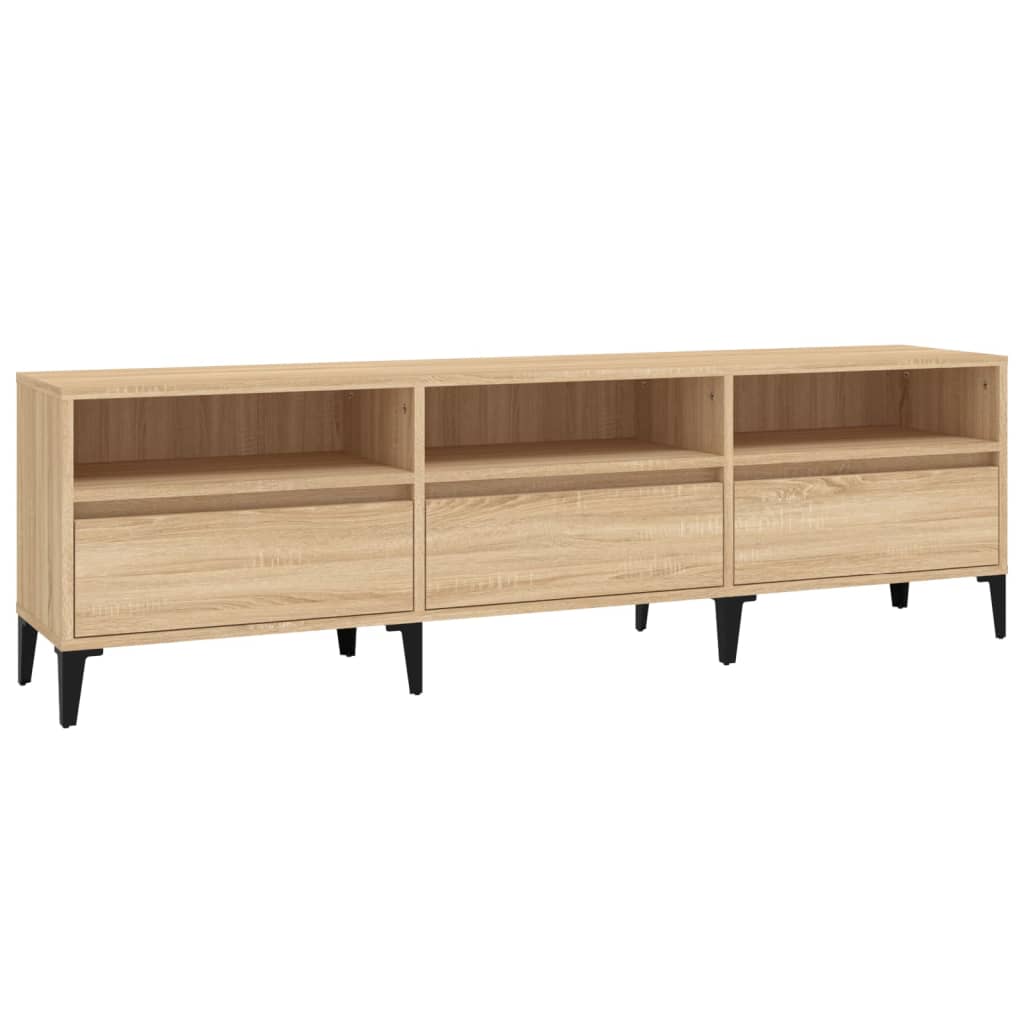tv-bord 150x30x44,5 cm konstrueret træ sonoma-eg