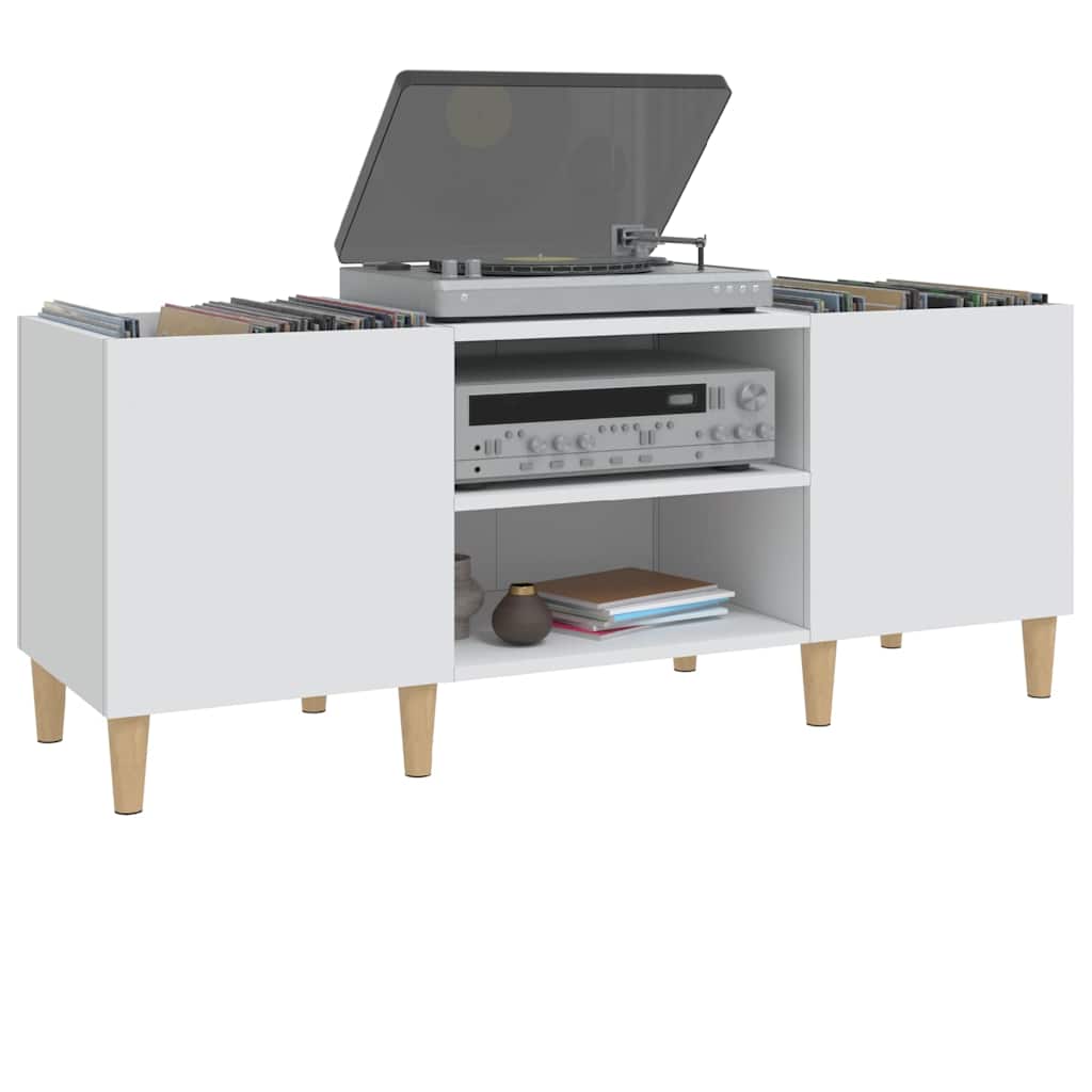 pladeskab hvid 121x38x48 cm konstrueret træ