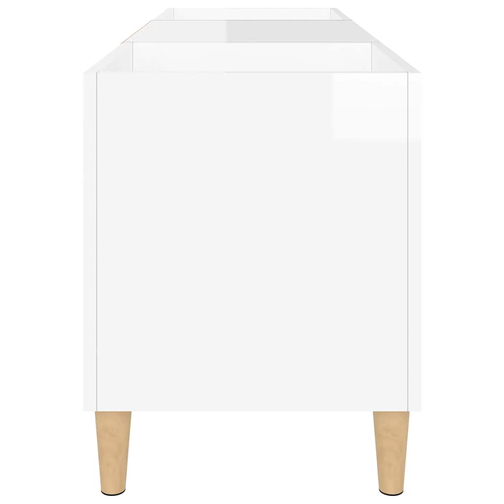 vinylskab 121x38x48 cm konstrueret træ hvid højglans