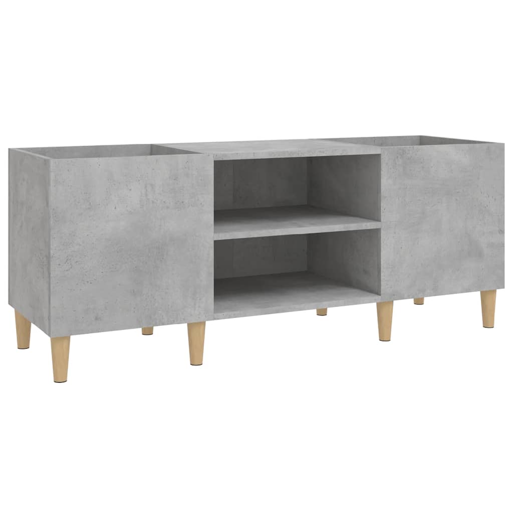 vinylskab 121x38x48 cm konstrueret træ betongrå