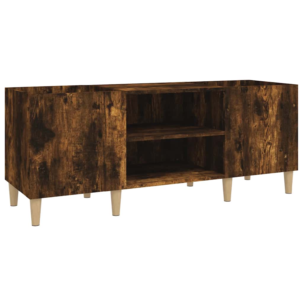 vinylskab 121x38x48 cm konstrueret træ røget egetræsfarve