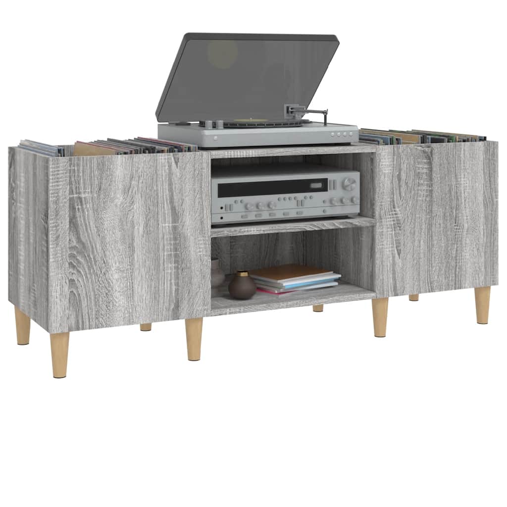 vinylskab 121x38x48 cm konstrueret træ grå sonoma-eg