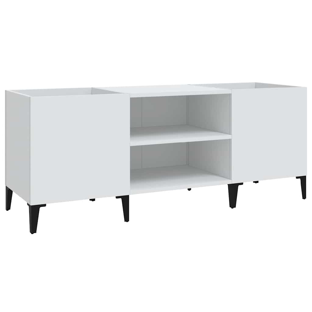 vinylskab 121x38x48 cm konstrueret træ hvid