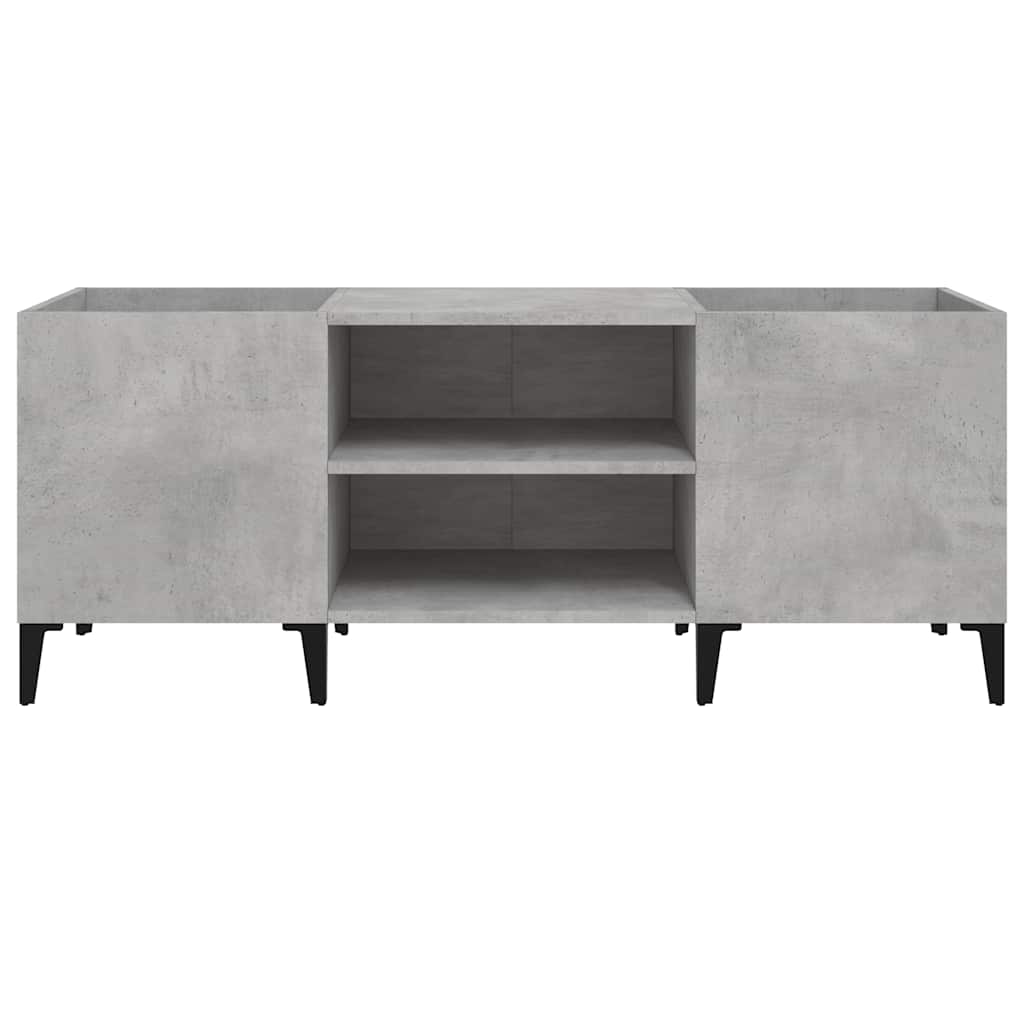 vinylskab 121x38x48 cm konstrueret træ betongrå