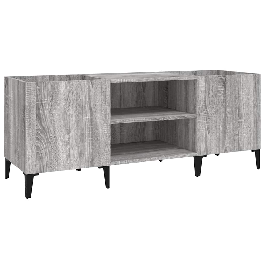 vinylskab 121x38x48 cm konstrueret træ grå sonoma-eg