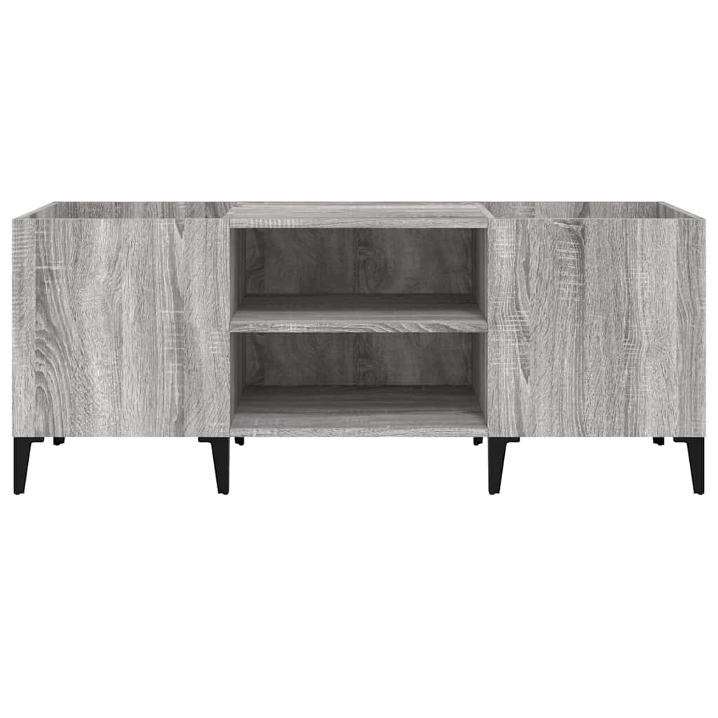 vinylskab 121x38x48 cm konstrueret træ grå sonoma-eg
