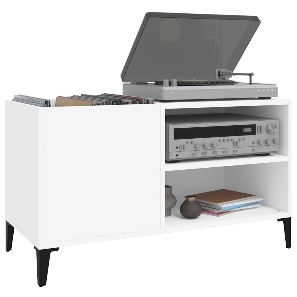 vinylskab 84,5x38x48 cm konstrueret træ hvid