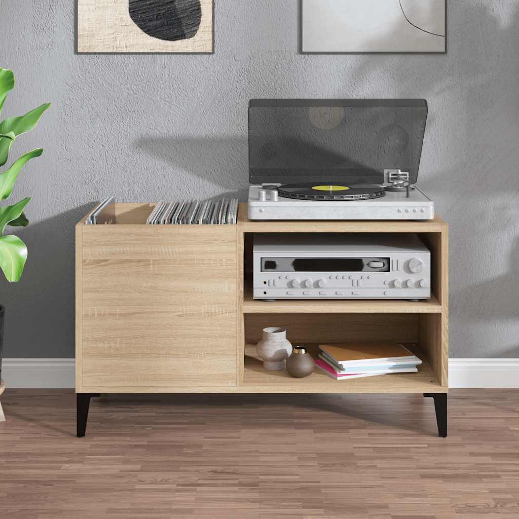 vinylskab 84,5x38x48 cm konstrueret træ sonoma-eg