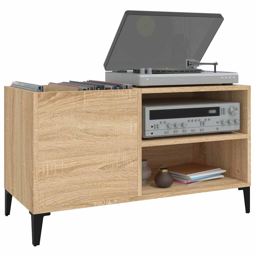 vinylskab 84,5x38x48 cm konstrueret træ sonoma-eg