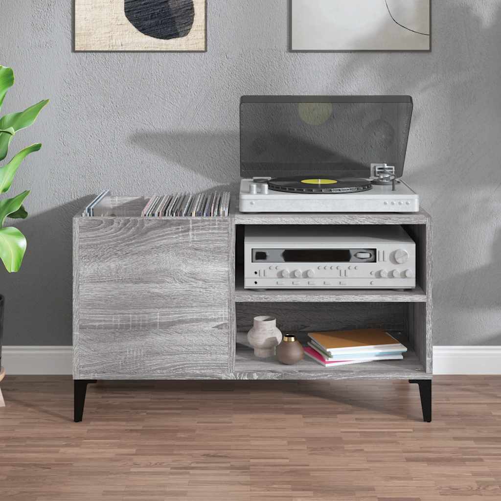 vinylskab 84,5x38x48 cm konstrueret træ grå sonoma-eg