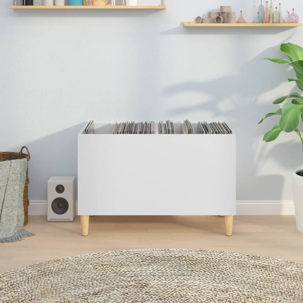 vinylskab 74,5x38x48 cm konstrueret træ hvid