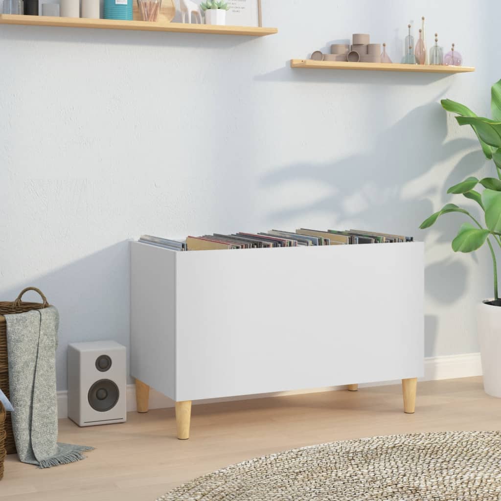 vinylskab 74,5x38x48 cm konstrueret træ hvid