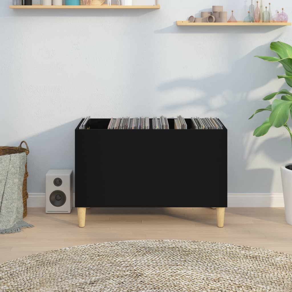 vinylskab 74,5x38x48 cm konstrueret træ sort