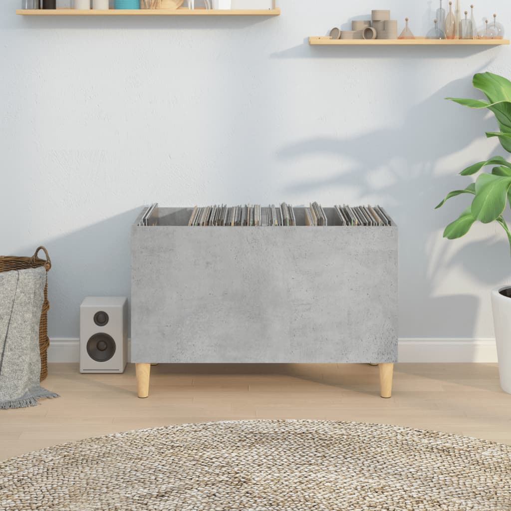 vinylskab 74,5x38x48 cm konstrueret træ betongrå
