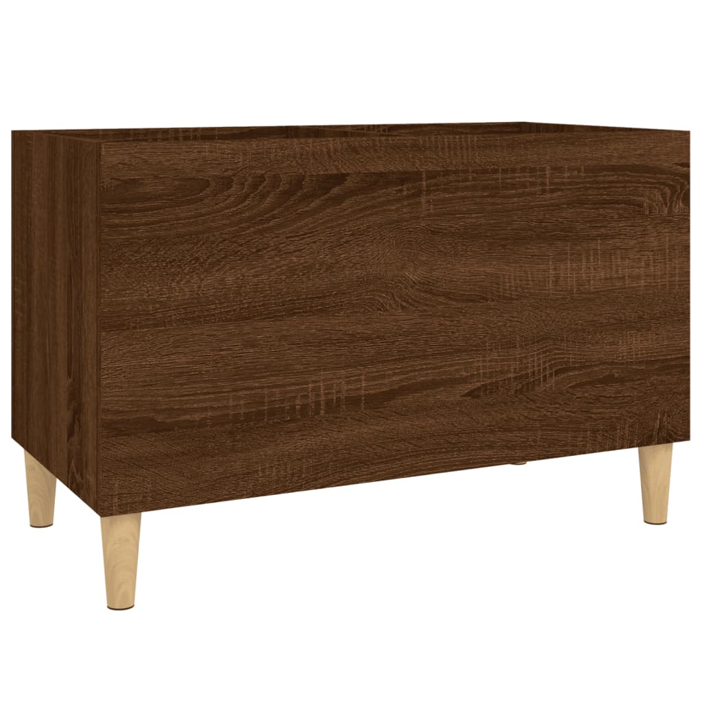 vinylskab 74,5x38x48 cm konstrueret træ brun egetræsfarve