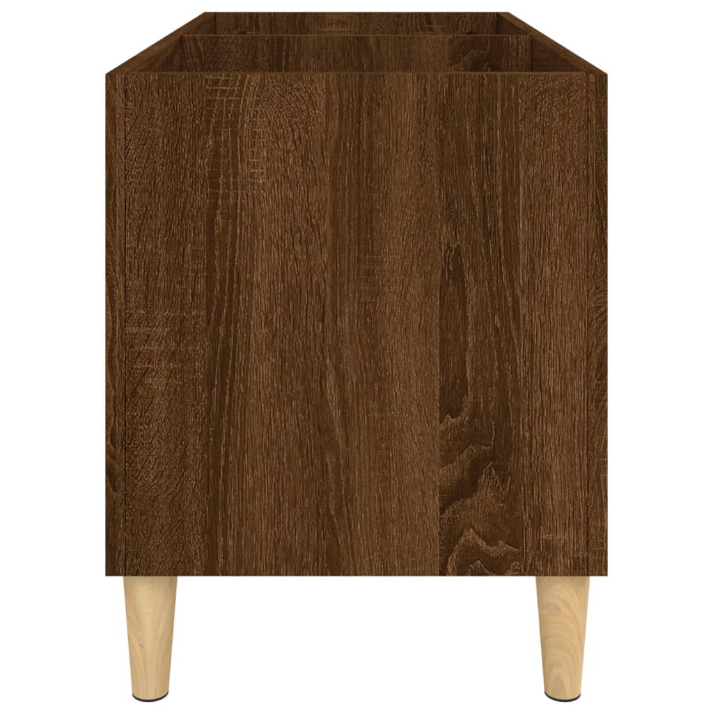 vinylskab 74,5x38x48 cm konstrueret træ brun egetræsfarve