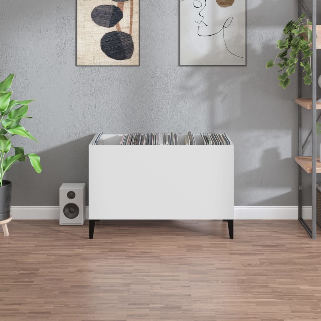 vinylskab 74,5x38x48 cm konstrueret træ hvid