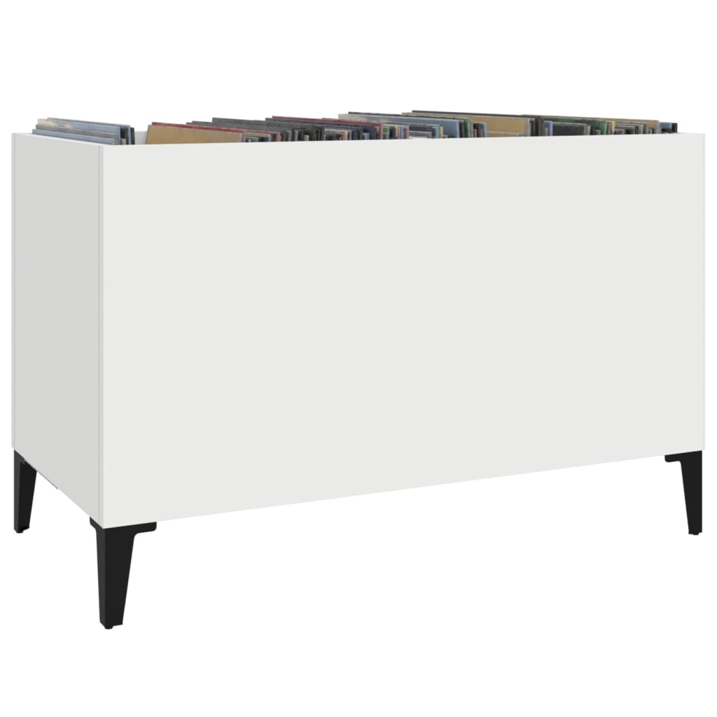 vinylskab 74,5x38x48 cm konstrueret træ hvid