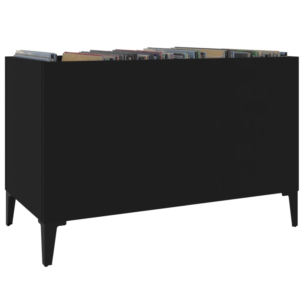 vinylskab 74,5x38x48 cm konstrueret træ sort