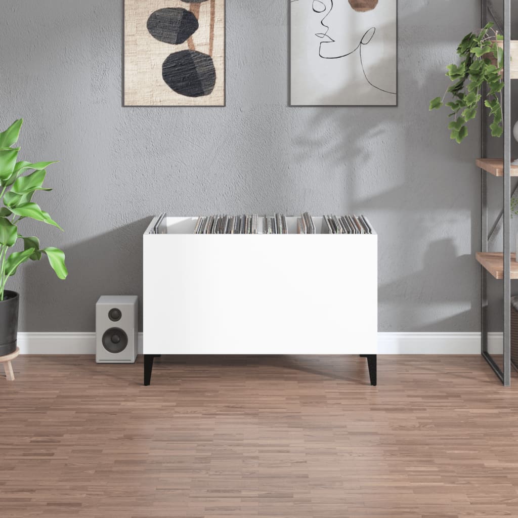 vinylskab 74,5x38x48 cm konstrueret træ hvid højglans