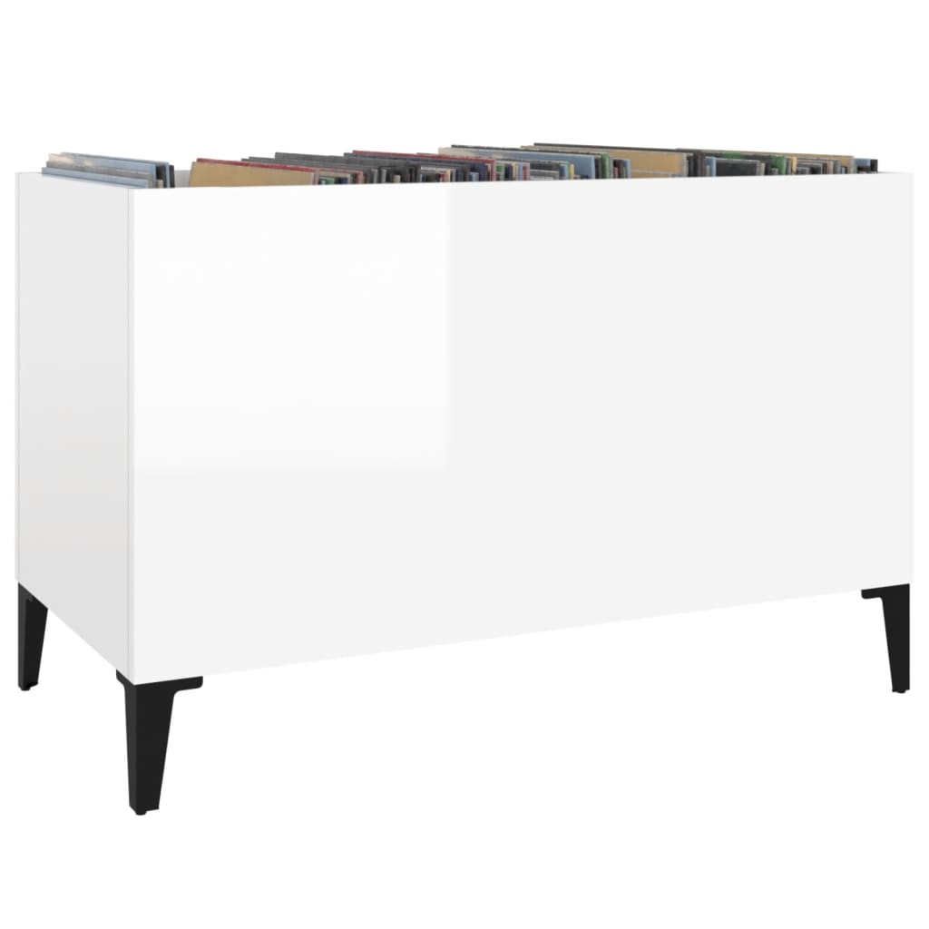 vinylskab 74,5x38x48 cm konstrueret træ hvid højglans