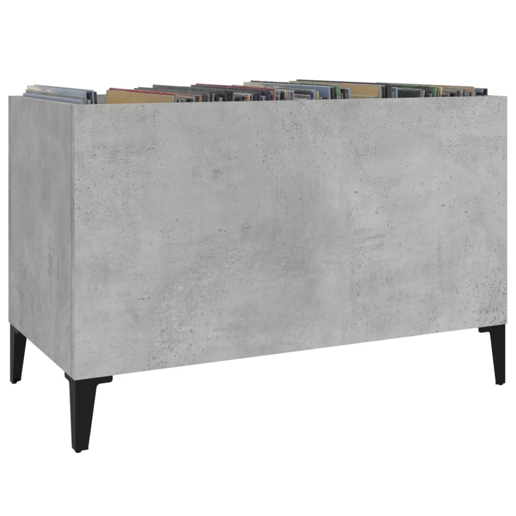 vinylskab 74,5x38x48 cm konstrueret træ betongrå