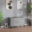 vinylskab 74,5x38x48 cm konstrueret træ betongrå