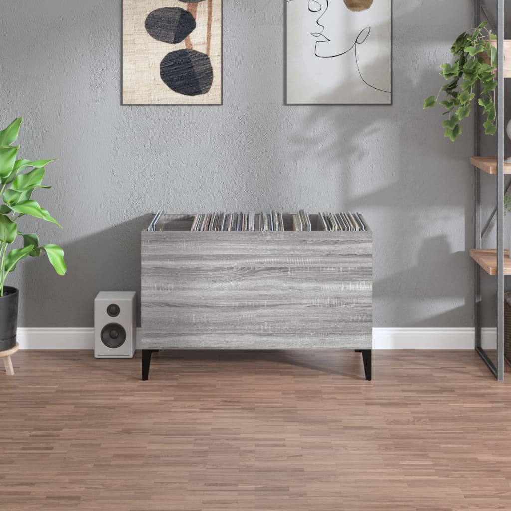 vinylskab 74,5x38x48 cm konstrueret træ grå sonoma-eg