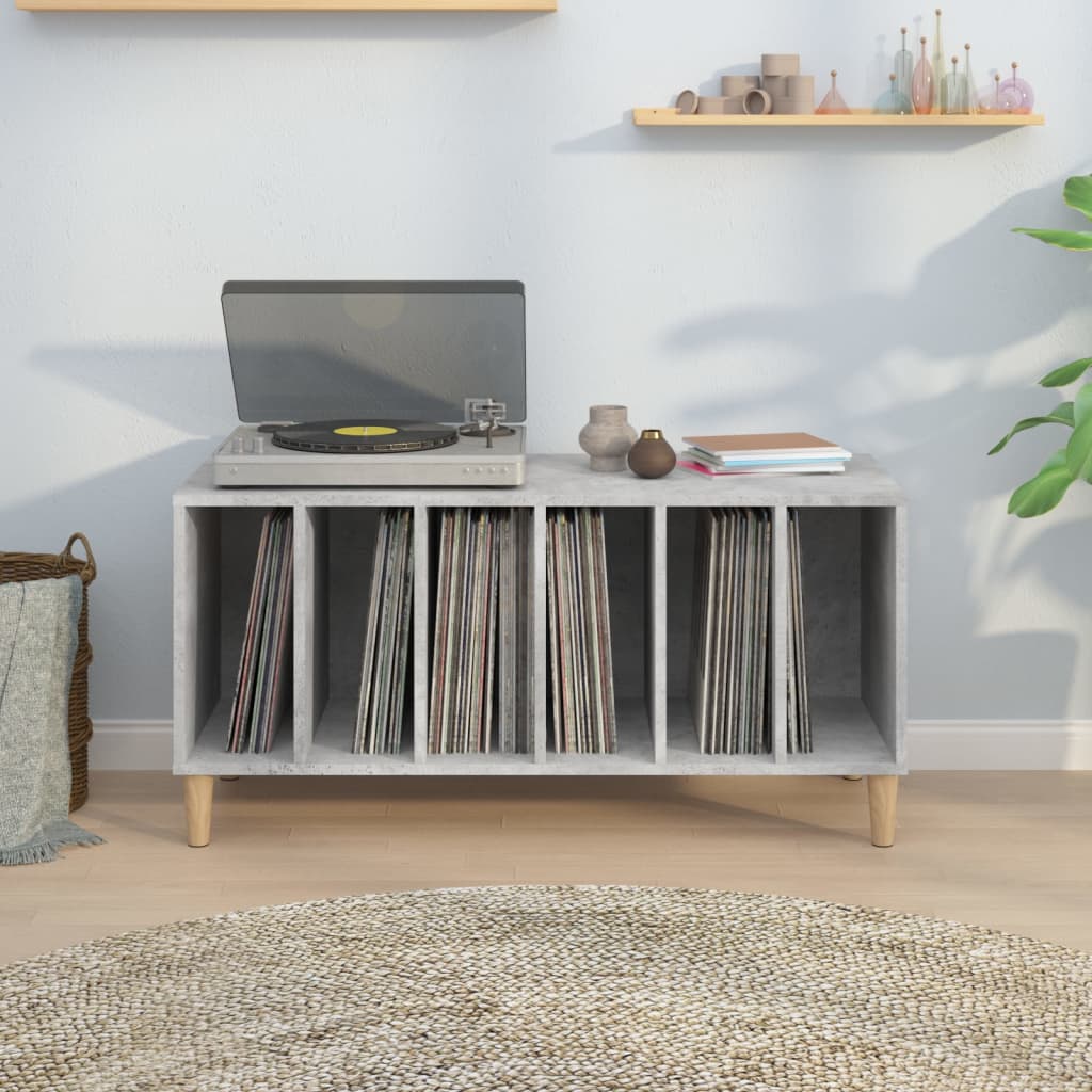 vinylskab 100x38x48 cm konstrueret træ betongrå
