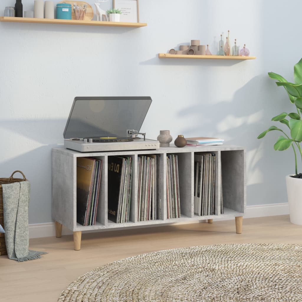 vinylskab 100x38x48 cm konstrueret træ betongrå