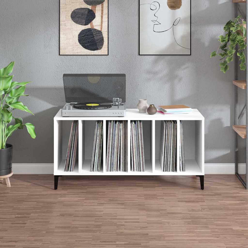 vinylskab 100x38x48 cm konstrueret træ hvid